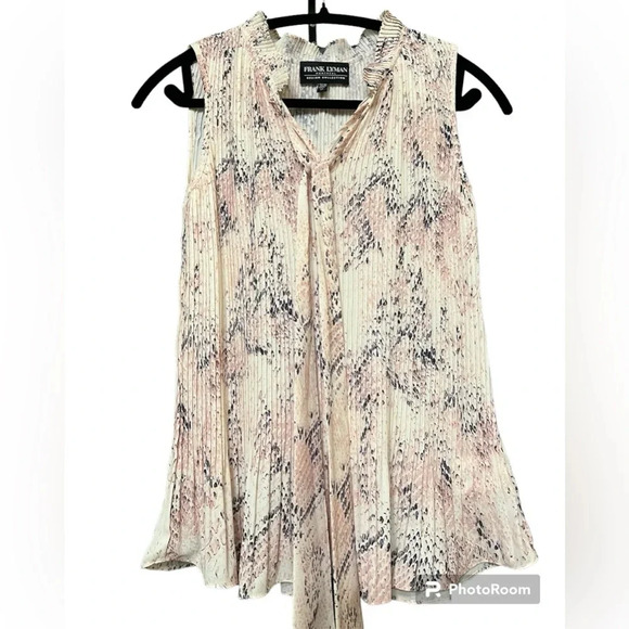 Frank Lyman dress top with built in tie, size small S - Picture 2 of 8